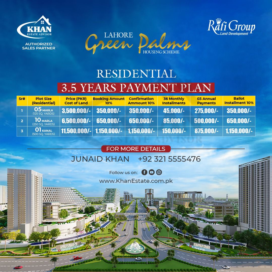 Green Palms Lahore Payment Plan